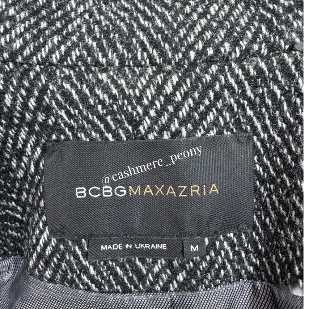BCBGMaxAzria Black Tweed Wool Cropped Jacket Medium - Picture 9 of 13
